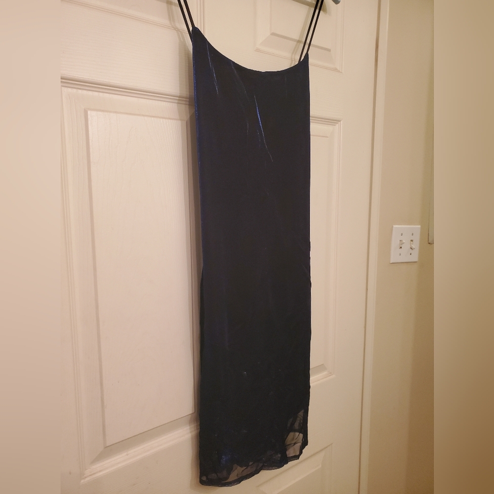 Black & Blue Sheer Slip Dress